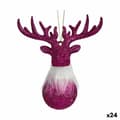 Miniatyrbild 1 av 2: Julgranskula Ren Fuchsia Plast Glitter 13,5 x 15,5 x 7 cm (24 antal)