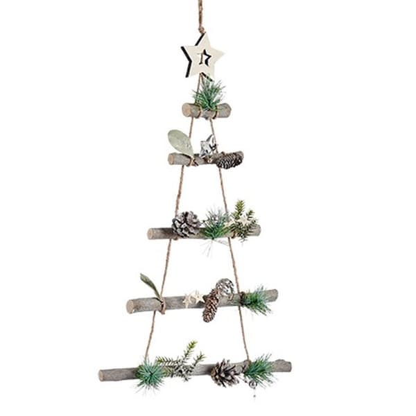 Julepynt Krist+ 95851 Brun Sølvfarvet Træ Plastik Juletræ 34 x 5 x 65 cm (6 enheder)