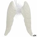 Miniatyrbillede 1 af 2: Julepynt Englevinger Hvid Plastik Skinne 12,5 x 15 x 2,5 cm (24 enheder)