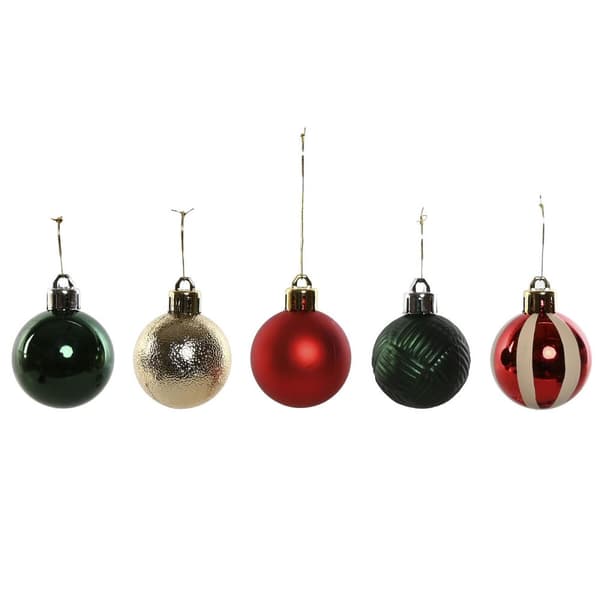 Julgranskulor Home ESPRIT Röd Grön Polyetylen 27 x 4 x 26 cm (20 Delar)