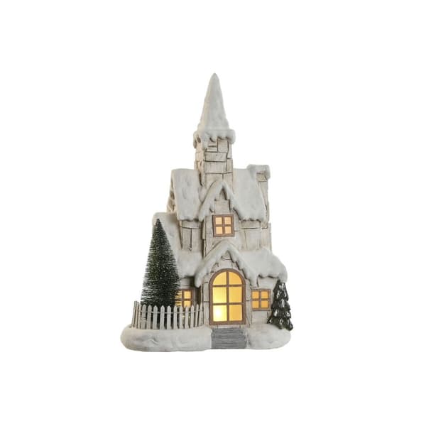 Lysdekoration Home ESPRIT Hvid Grøn Natur Hus 35 x 20 x 51 cm