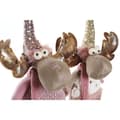 Miniatyrbild 2 av 3: Julgranskula DKD Home Decor Vit Rosa Gyllene Ren 20 x 19 x 50 cm (2 antal)