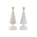 Miniatyrbillede 1 af 4: Julepynt DKD Home Decor Hvid Gylden 9 x 9 x 25 cm (2 enheder)