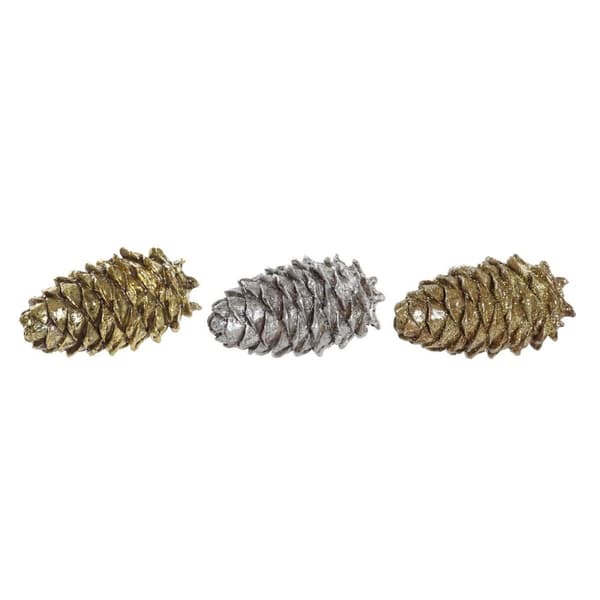 Julepynt DKD Home Decor Ananas Harpiks (13 x 7,5 x 7,5 cm) (3) (3 enheder)