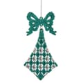 Miniatyrbillede 2 af 2: Julepynt Lasso Romber Grøn Plastik Skinne 7,5 x 1 x 15,5 cm (24 enheder)