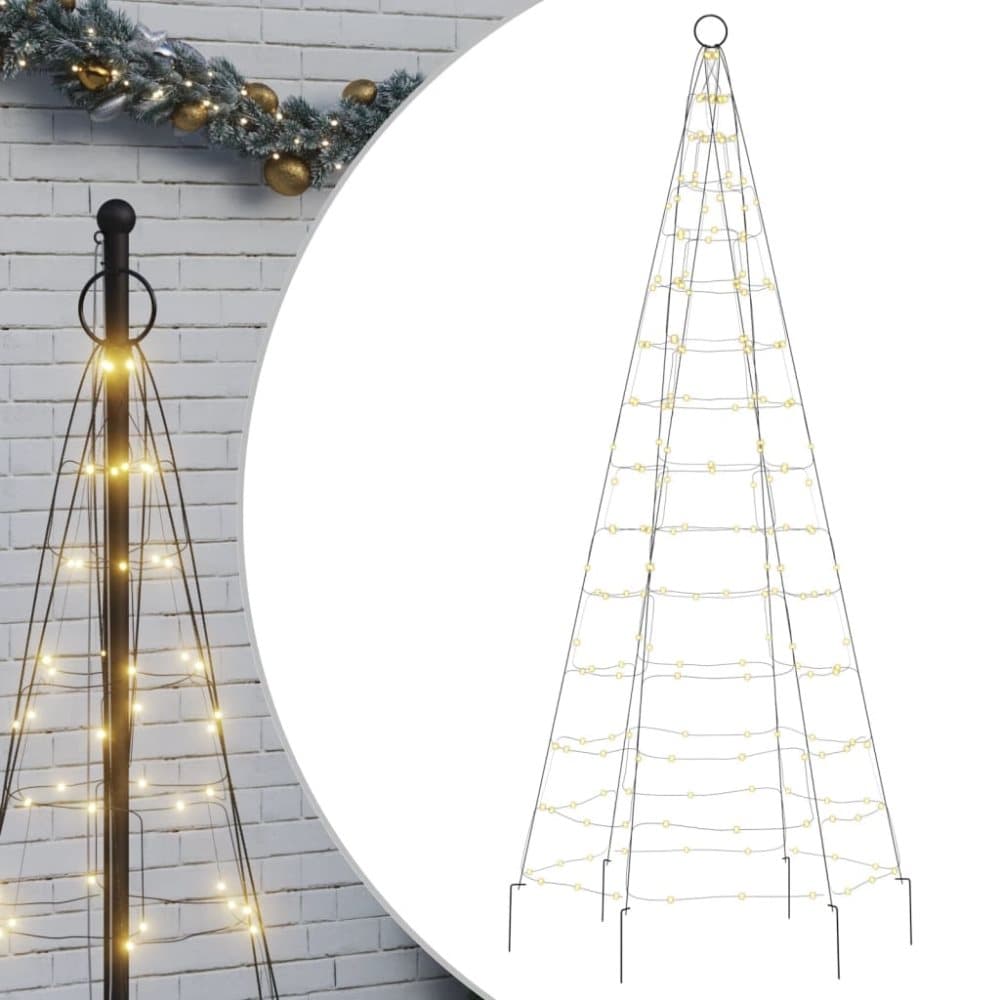 Julbelysning till flaggstång 200 LEDs varmvit 180 cm CDON