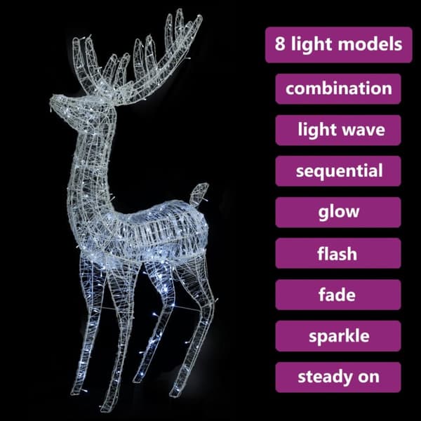 vidaXL Julren akryl 250 LED 180 cm kallvit -  Julbelysning