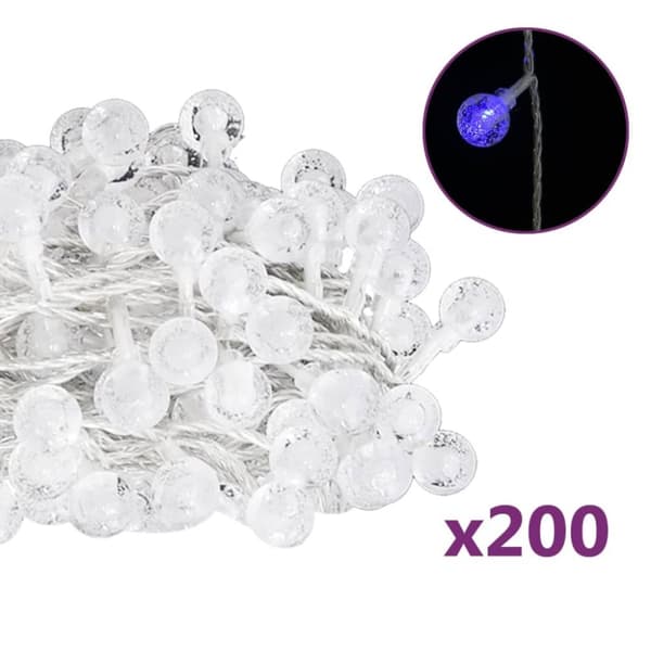 vidaXL fairy lights-lyskæder 20 m 200 LED'er 8 funktioner blå -  Julebelysning
