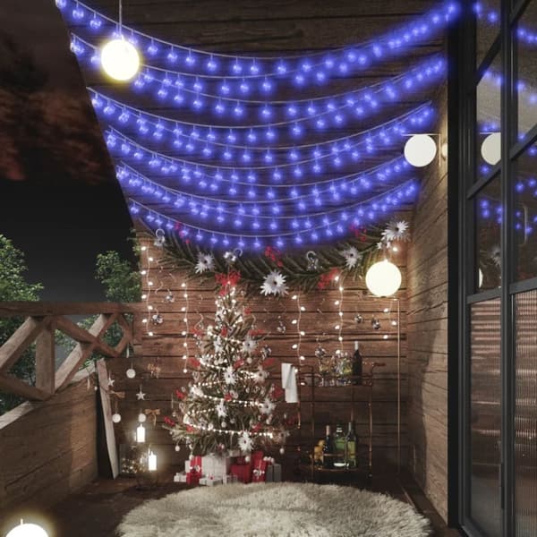 vidaXL fairy lights-lyskæder 20 m 200 LED'er 8 funktioner blå -  Julebelysning