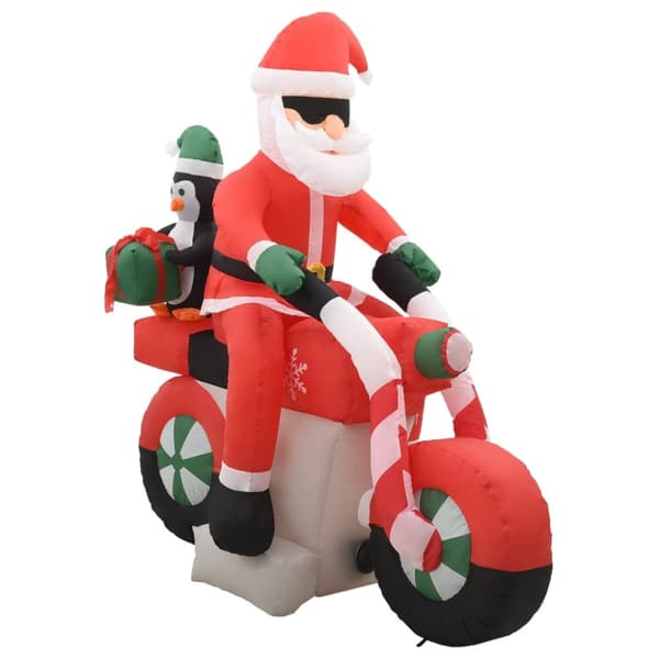 vidaXL oppustelig julemand på motorcykel LED IP44 160 cm -  Julebelysning