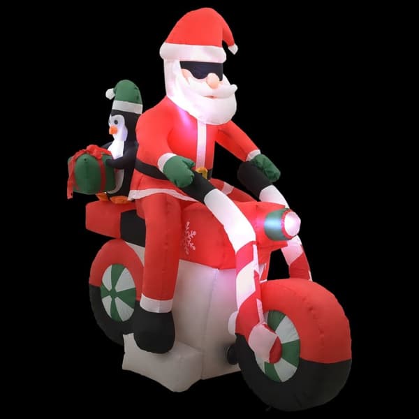 vidaXL oppustelig julemand på motorcykel LED IP44 160 cm -  Julebelysning