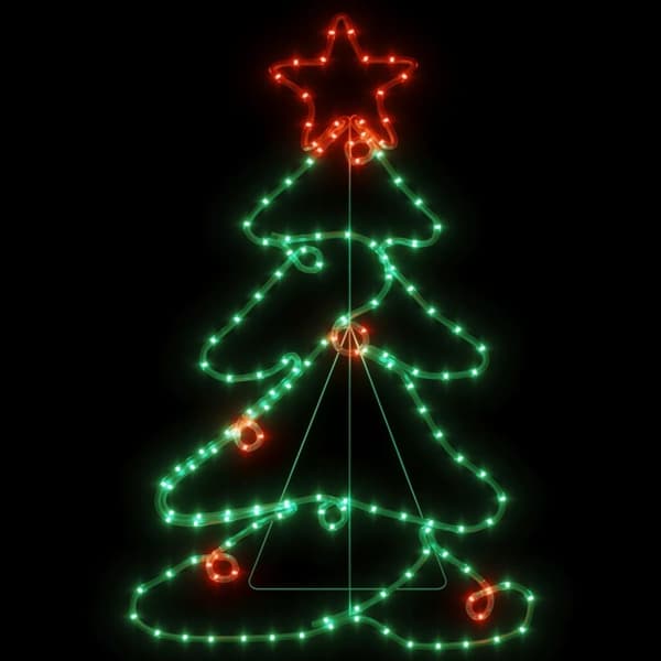 vidaXL Juldekoration julgran med 144 LEDs 88x56 cm -  Julbelysning