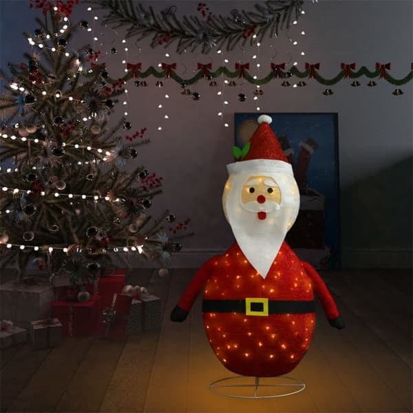 vidaXL dekorativ julemandsfigur m. LED-lys 120 cm luksuriøst stof -  Julebelysning