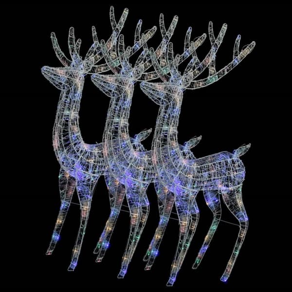 vidaXL Julren 3 st akryl 250 LED 180 cm flerfärgad -  Julbelysning