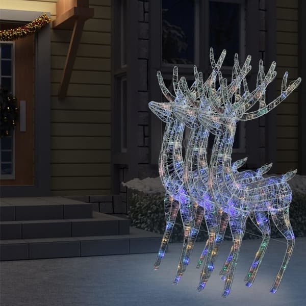 vidaXL Julren 3 st akryl 250 LED 180 cm flerfärgad -  Julbelysning