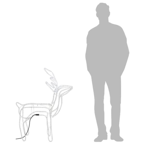 vidaXL Renfigur 3 st ljusslinga med kallvit 76x42x87 cm -  Julbelysning