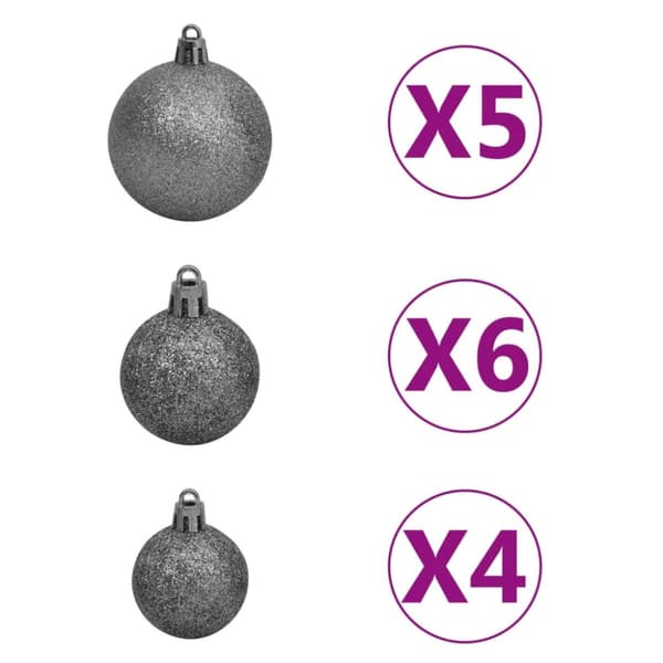 vidaXL 61-osainen Joulupallosetti latvalla 150 LED-valoa valkoharmaa -  Jouluvalaistus