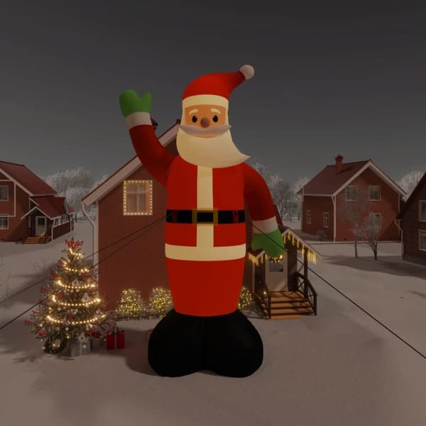 vidaXL Uppblåsbar jultomte med LEDs 1000 cm -  Julbelysning