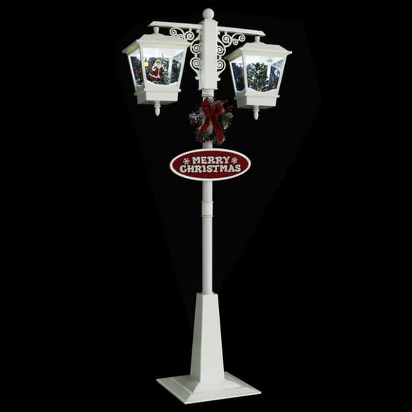 vidaXL Jouluinen katuvalaisin joulupukilla valk./pun. 81x40x188 cm PVC -  Jouluvalaistus