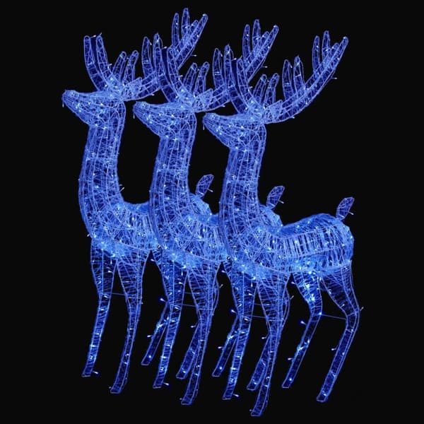 vidaXL Julren 3 st akryl 250 LED 180 cm blå -  Julbelysning