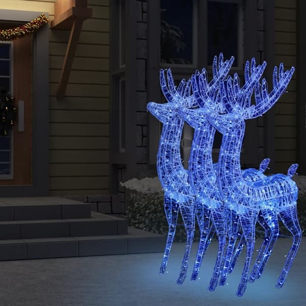 vidaXL Julren 3 st akryl 250 LED 180 cm blå -  Julbelysning
