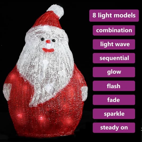 vidaXL Jultomte med LED-belysning akryl inne/ute 28 cm - Julbelysning