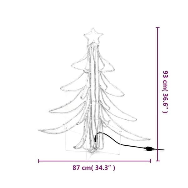 vidaXL Hopfällbar julgran 3 st ljusslinga med LED varmvit 87x87x93 cm -  Julbelysning
