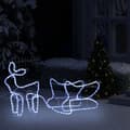 Pikkukuva 5 / 11: vidaXL Poro ja reki joulukoriste ulkokäyttöön 252 LED-valoa -  Jouluvalaistus
