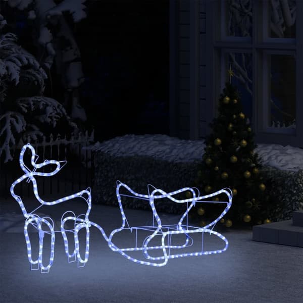 vidaXL Poro ja reki joulukoriste ulkokäyttöön 252 LED-valoa -  Jouluvalaistus