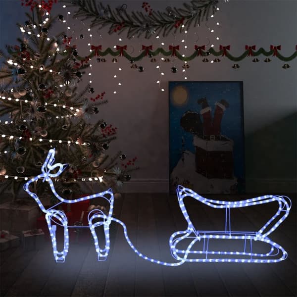 vidaXL Poro ja reki joulukoriste ulkokäyttöön 252 LED-valoa -  Jouluvalaistus