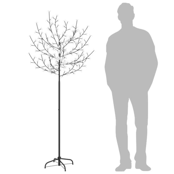 vidaXL juletræ 200 LED'er varmt hvidt lys kirsebærblomst 180 cm -  Julebelysning