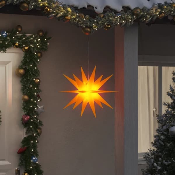 vidaXL Joulun LED-tähtivalo taitettava keltainen 43 cm - Jouluvalaistus