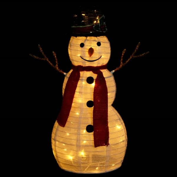 vidaXL Dekorativ snögubbe med LED lyxigt tyg 60 cm - Julbelysning