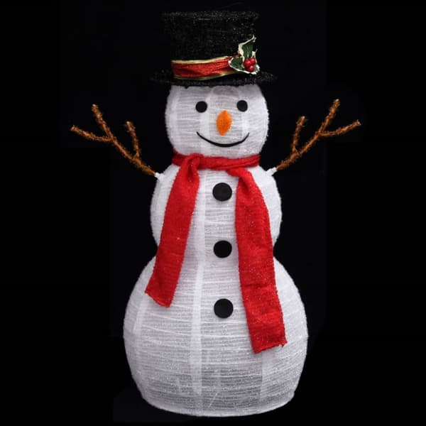 vidaXL Dekorativ snögubbe med LED lyxigt tyg 60 cm - Julbelysning