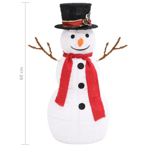 vidaXL Dekorativ snögubbe med LED lyxigt tyg 60 cm - Julbelysning