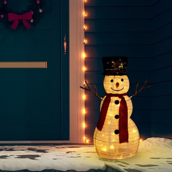 vidaXL Dekorativ snögubbe med LED lyxigt tyg 60 cm -  Julbelysning