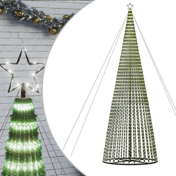 vidaXL Joulukuusi kartio 1544 kylmän valkoista LED-valoa 500 cm -  Jouluvalaistus