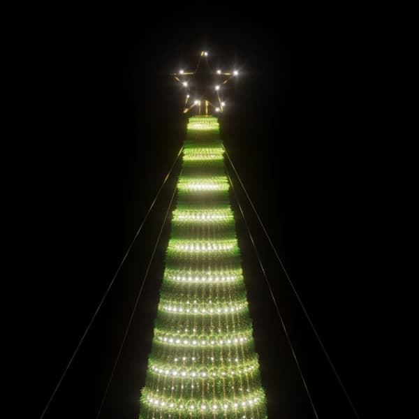 vidaXL Joulukuusi kartio 1544 kylmän valkoista LED-valoa 500 cm -  Jouluvalaistus