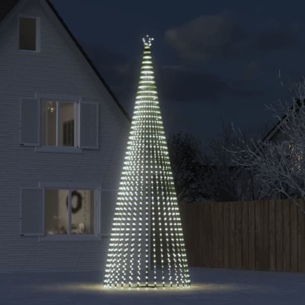 vidaXL Joulukuusi kartio 1544 kylmän valkoista LED-valoa 500 cm -  Jouluvalaistus