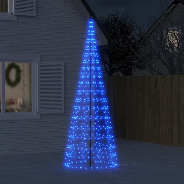 vidaXL Joulukuusivalo lipputankoon 550 sinistä LED-valoa 300 cm - Jouluvalaistus