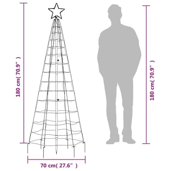 vidaXL Joulukuusivalo piikeillä 220 sinistä LED-valoa 180 cm - Jouluvalaistus