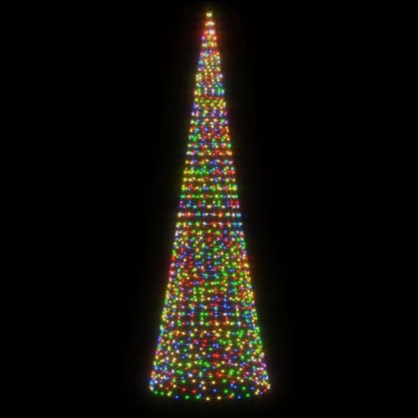 vidaXL Joulukuusivalo lipputankoon 1534 värikästä LED-valoa 500 cm -  Jouluvalaistus