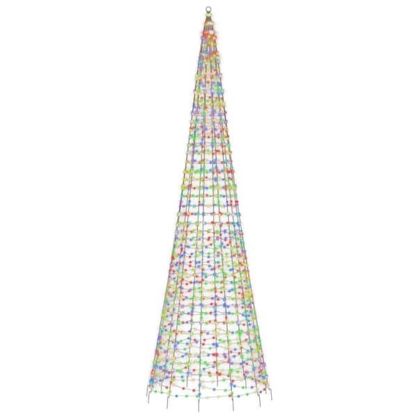 vidaXL Joulukuusivalo lipputankoon 1534 värikästä LED-valoa 500 cm -  Jouluvalaistus