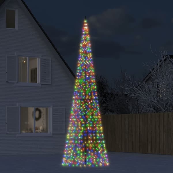 vidaXL Joulukuusivalo lipputankoon 1534 värikästä LED-valoa 500 cm -  Jouluvalaistus