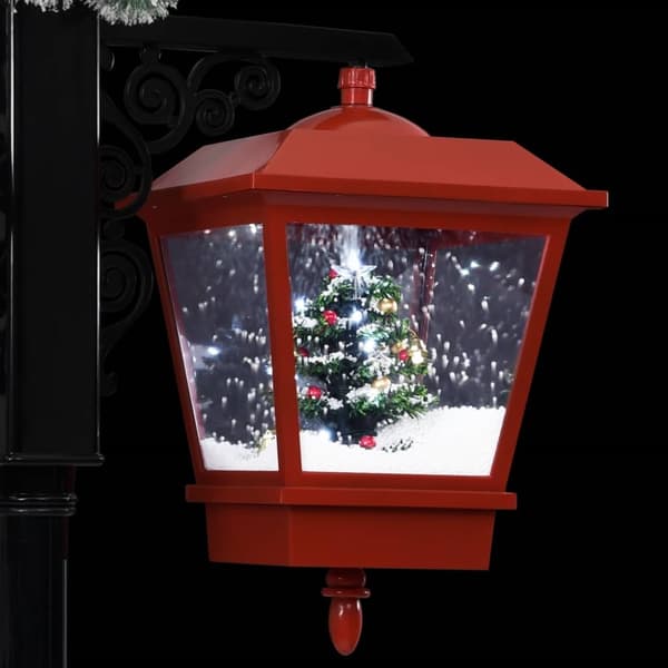 The Living Store julegadelampe med julemand 81x40x188 cm PVC sort og rød -  Julebelysning