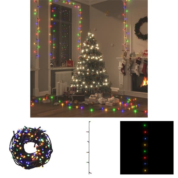 The Living Store Ljusslinga med 150 LED flerfärgad 15 m PVC -  Julbelysning
