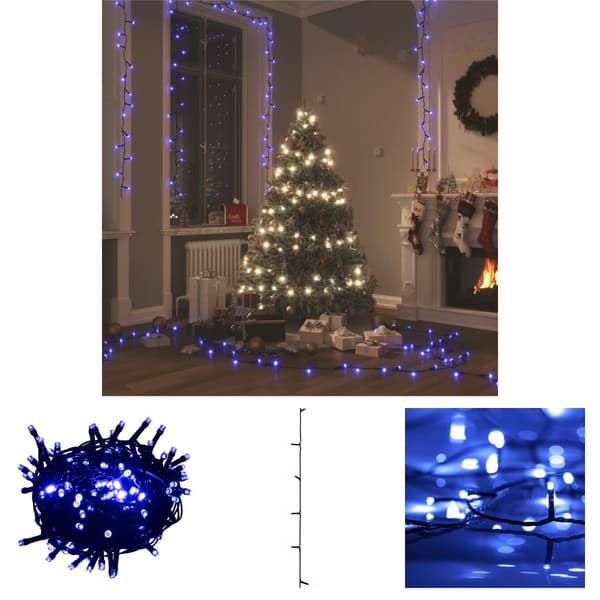The Living Store Ljusslinga med 1000 LED blå 100 m PVC -  Julbelysning