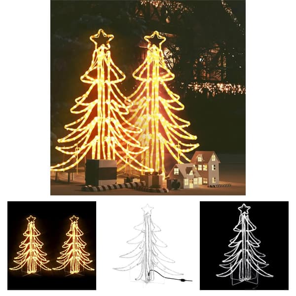 The Living Store Taitettava LED-joulukuusikoriste 2 kpl lämmin valk. 87x87x93 cm -  Jouluvalaistus