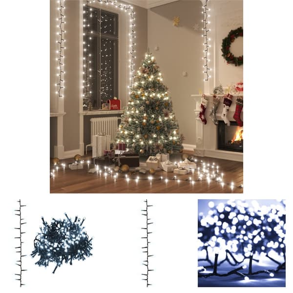 The Living Store Kompakti LED-valonauha 400 LED-valoa kylmä valkoinen 13 m PVC -  Jouluvalaistus