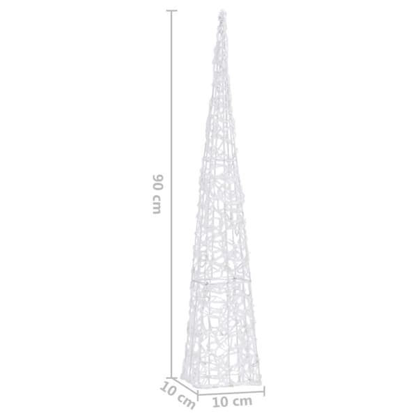 The Living Store LED-koristevalokartio kylmä valkoinen akryyli 90 cm - Jouluvalaistus